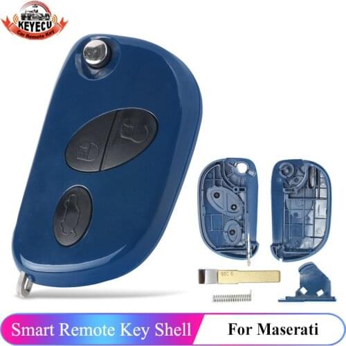 KEYECU ASK 433MHz ID48 Chip Flip Keyless Remote 3 Button for Maserati GranTurismo Quattroporte 2005 - 2011 FCCID: RX2TRF937