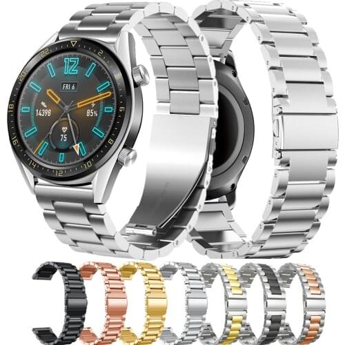 22/20mm Watch band for Samsung galaxy watch active 2 42mm 46mm stainless steel gear s3 bracelet huawei watch gt 2/2e/pro strap