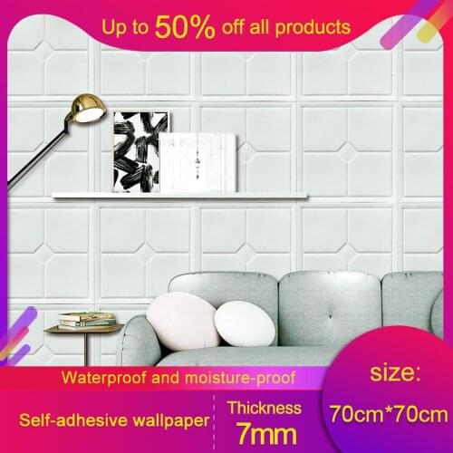 Self Adhesive Waterproof TV Background Brick Wallpapers 3D Wall Sticker Living Room Wallpaper Mural Bedroom Decorative 70*70