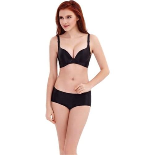 Sexy Women Seamless Underwear Wire Free Push Up Bra Sets Panties 34 36 38 B C