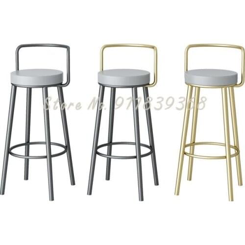 Nordic Iron Bar Chair Light Luxury Bar Table Chair High Stool Make Up Stool Household Round Table Chair Bar Bench