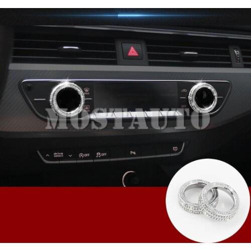 For Audi A5 S5 Rhinestone Style Console Air Condition Knob Cover Trim 2017-2021 2pcs Car Accessories Interior Car Decor Car Trim