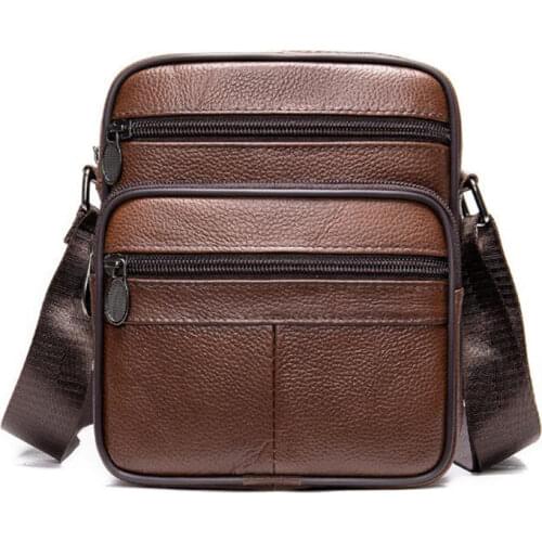 Quality Guarantee mens Genuine Leather Bag Crossbody Bags For Men Messenger Bag Man Phone Holder Shoulder Bags Male Handbags