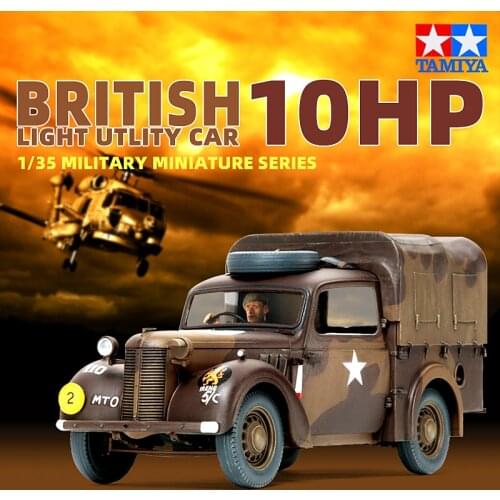 Tamiya 35308 1/35 British 10 HP Light Utlity Military Miniature Series Car Assembly Model Building Kits For Adults Hobby DIY