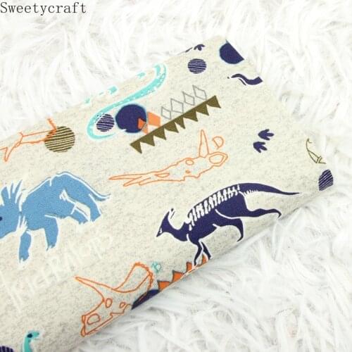 110x50cm Plain Cotton Fabric Bag Sewing Patchwork DIY Table Cloth Printed Dinosaur Fabric Cartoon For Sofa Cartoon Suede Fabric