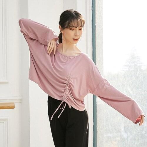 Adult Modal Loose Latin Belly Dance Top Long Sleeve Shirt Practice Costume for Sale Women Dancing Clothes Dancer Wear Clothing