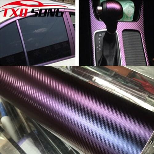 Purple to blue Chameleon car vinyl sticker 3D chameleon carbon fiber film for car wrapping Car styling Chameleon sticker
