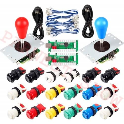 High Quanity Arcade Sanwa Style Joystick with Olive Balltop + Happ Push Buttons+1 Player arcade led usb controller for Jamma