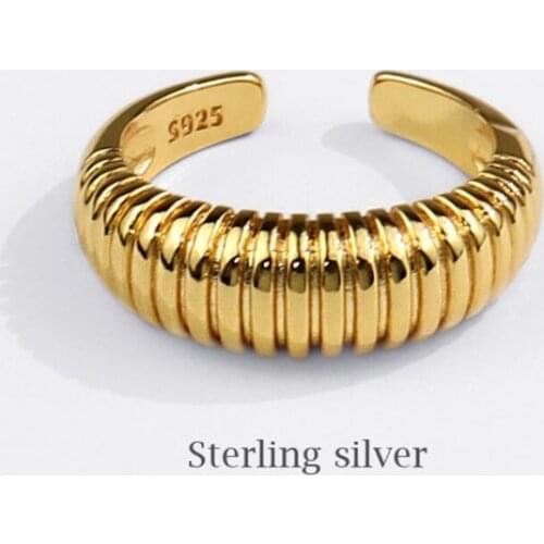 Sole Memory Cute Wave Fashion 925 Sterling Silver Female Resizable Opening Rings SRI752