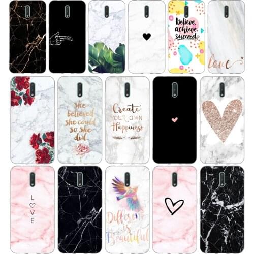 042FG Black White Marble Love Heart gift Soft Silicone Tpu Cover phone Case for Nokia 2.1 2.3 3 3.1 4.2 5 5.1 Plus 7.2 6 8