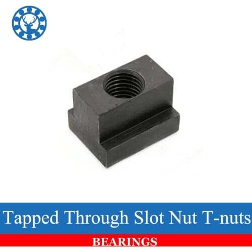 2Pcs M6 M8 M10 M12 Black Oxide Finish Grade 8.8 Carbon Steel T-Slot Nut Tapped Through Slot Nut T-nuts