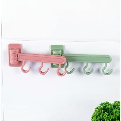 3 per pack。Rotatable glue hook, kitchen wall, door, bathroom, bathroom, no nail, wall hanging towel rack