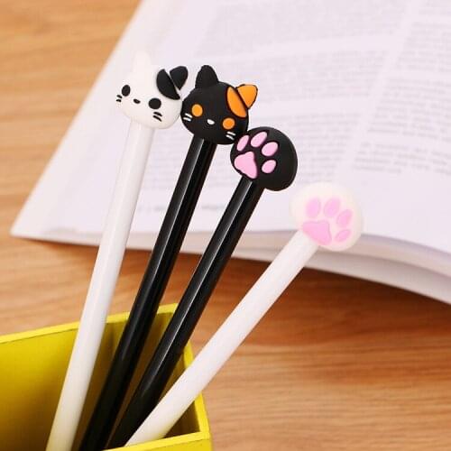 40 pcs/lot Cartoon Cat Paw Gel Pen Cute 0.5 mm black ink Signature Pen School Office writing Supplies Promotional Gift