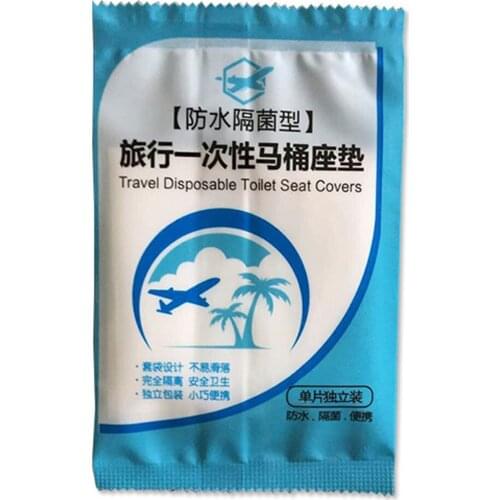 50Pcs Disposable Toilet Seat Cover Mat Portable 100% Waterproof Safety Toilet Seat Pad For Travel/Camping Bathroom Accessiories