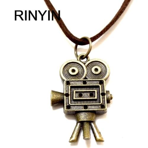 Velvet Necklace Leather Jewelry Punk Jewelry Vintage Necklace Hiphop Rock Style Robot Camera Pendant M1583