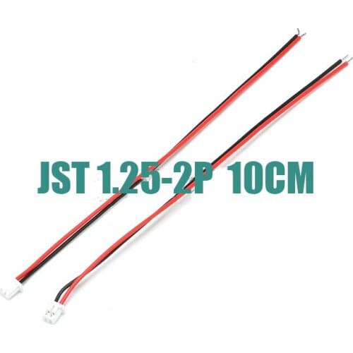 Free shipping 10pc single side JST 1.25-2P cable 10CM 1571 28# (7pc 0.12mm cooper ) connect wire