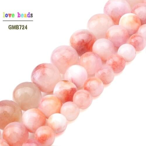 6mm 8mm 10mm Natural Stone Beads Pink Persian Jades Beads for Jewelry Making DIY Handcraft 15'' Strand