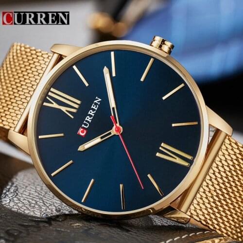 2018 Men Watches CURREN Top Luxury Brand Mens Business Gold Wrist Watch Men Fashion Waterproof Analog Clock Relogio Masculino