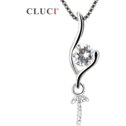 CLUCI women jewelry 925 sterling silver pendant accessory pendant fitting, can become pearl pendant , can stick pearl on SP149SB