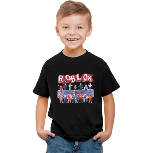 Roblox Kids Cotton T-shirt Boys Summer Short Sleeve Tshirt Childrens Clothing Casual Sports Cartoon Tops Girls Boy Clothes