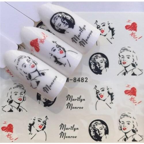 Sketch Lady Heart Nail stickers art decorations slider adhesive Water Transfer decals manicure lacquer accessoires polish foil