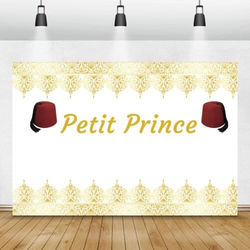 Laeacco Old Vintage Gold Flower Pattern Hat Baby Birthday Party Portrait Customized Poster Photo Background Photography Backdrop