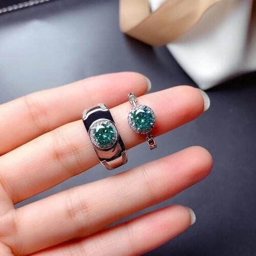 Green Color Moissanite Lovers Ring Best Wedding Ring 925 sterling silver Ring Fine jewelry