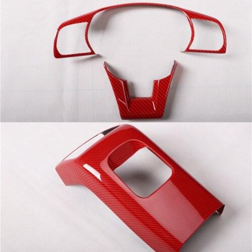 5D Carbon Fiber Red Interior Modification Parts For 15-18 Hyundai Sonata 9th