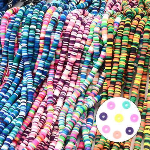 About 300~320pcs 6mm Flat Round Polymer Clay Beads Chip Disk Loose Spacer Handmade Beads For DIY Jewelry Making Bracelet