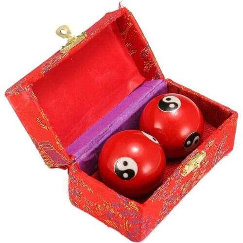 Kung Fu hand finger Exercise Stress Relief Baoding Balls Relaxation Therapy Yin Yang Handballs Red/Green/Blue Massage Tool