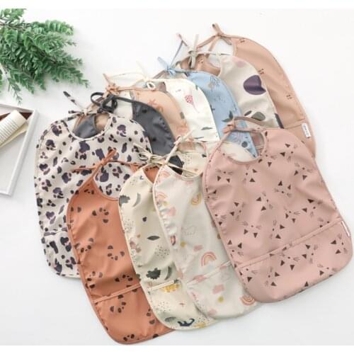 Cartoon Waterproof Baby Bibs BPA-Free Baby Starter Feeding Burp Cloths Infant Feeding Apron Smock for Newborn Dinner Lunch Bib