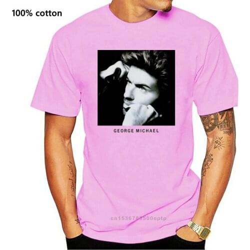 George Michael Headshot Mens White T-Shirt - NEW! - S M L XL 2XL 3XL Summer New Men Cotton T Shirt Top Tee Basic Tops