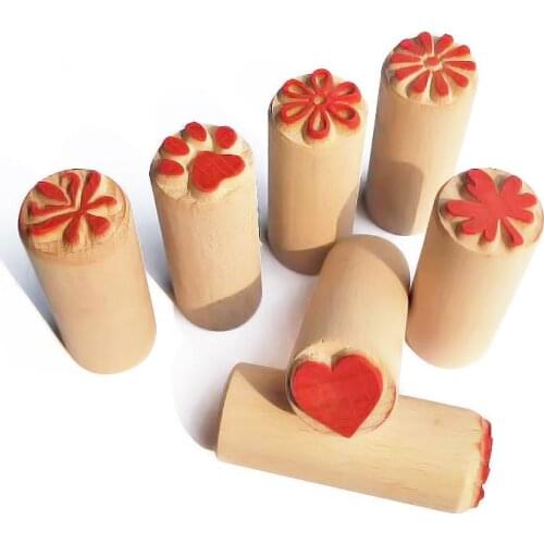 Originality Vintage Leaf Flower Embossed Wood Stamp For Scrapbooking Sculpture Wooden Ceramic Pottery Polymer Clay Decoration