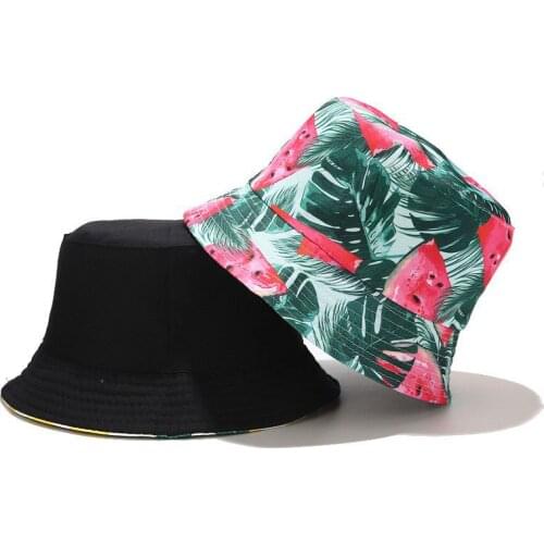 New Fruit Pattern Fisherman Hat Men and Women Bucket Hat Outdoor Leisure Sun Protection Cap Summer Panama Autumn Windproof