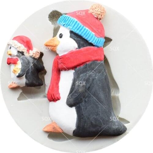 Penguin Silicone Mold Fondant Sugar Silicone Cake Mold Moulds Fondant Cake Decorating Tools SQ1788