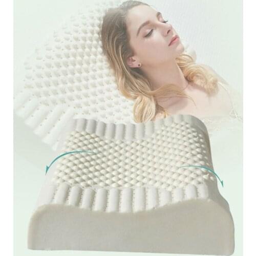 Pure Natural Latex Orthopedic Pillows 60x40cm Thailand Remedial Neck Spine Massage Vertebrae Health Care Pillows Slow Rebound
