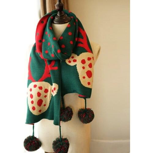 Merry Christmas winter warm deer scarf wave point Venonat Shawl for women neckerchief stuffed Cute Lovely Thoughtful Gift HOT