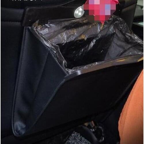 Led Dual-use Storage Bag Car Vehicle Trash Rubbish Bin Garbage Can Styling Dust Case Seat Back Bag For Nissan Ashtray Barrel