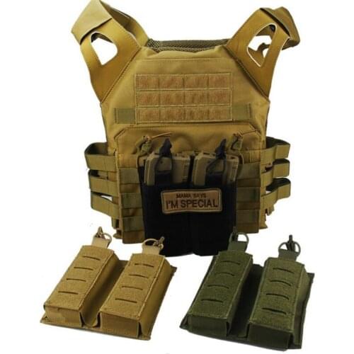 Tactical Double Pistol and Rifle Mag Pouch Magazine Pouch Holds M4/M16 Magazine Molle Case Optional for Hunting Sports