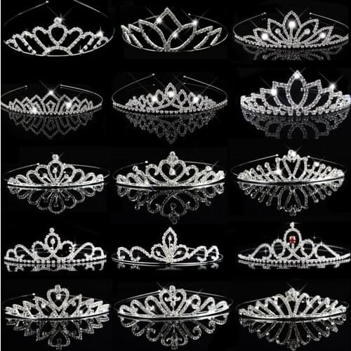 Princess Crystal Tiaras and Crowns Headband Kids Girls Prom Show Crown Bridal Wedding Party Accessories Hair Jewelry ornaments
