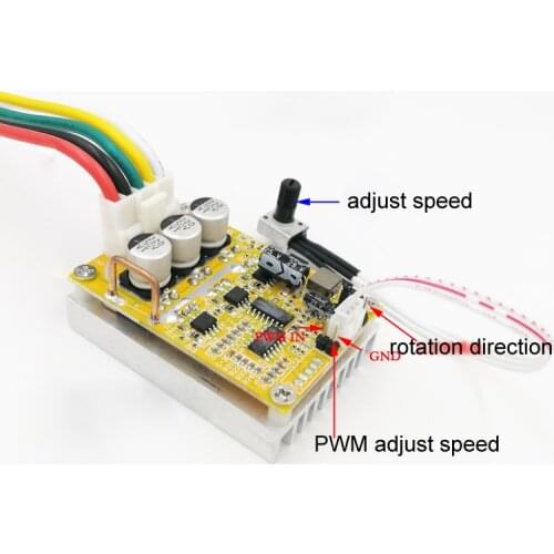 5-36V 350W BLDC Three-Phase Dc Brushless Without Hall Motor Controller Sensorless Brushless Motor Driver