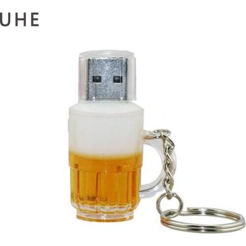 Pendrive cartoon beer mug usb flash drive 4GB 8GB 16GB 32GB 64GB memory sick u disk creative gift real capacity pen drive