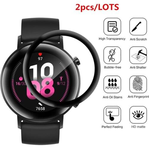 3D Cover Tempered Glass Film For Huawei Watch GT 2 42MM Screen Protectors For Huawei Watch GT2 42MM Full Protective Glass
