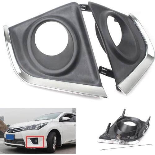 2PCS Auto Car Front Bumper Fog Light Bezel Lamp Cover Trim For Toyota Corolla 2014 2015 2016 EU Version