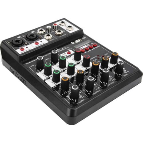 Fotografia photo studio Mini 4 Channel Sound Card Mixer Console USB Audio Interface for PC Recording Singing fotografia