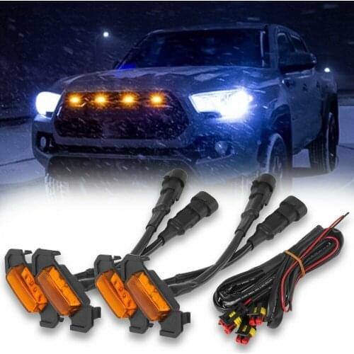4X Raptor Style Smoke Lens LED Grille Lights For Toyota Tacoma TRD Pro 2016-2021