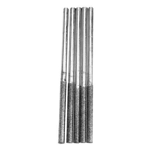 5Pcs Drill Diamond Grinding Head Cylindrical Flat Head Lengthened Burrs Set Grinding Polishing Grit 120 For Dremel Rotary Tool