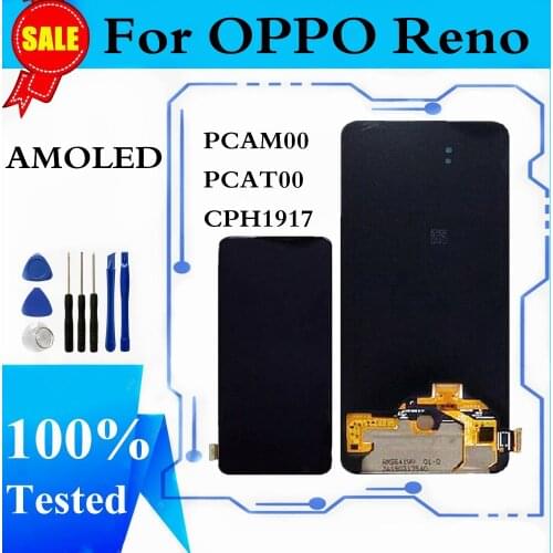 AMOLED For OPPO Reno LCD Display Touch Screen Digitizer Assembly For OPPO Reno Display Replacement PCAM00 PCAT00 CPH1917 Display