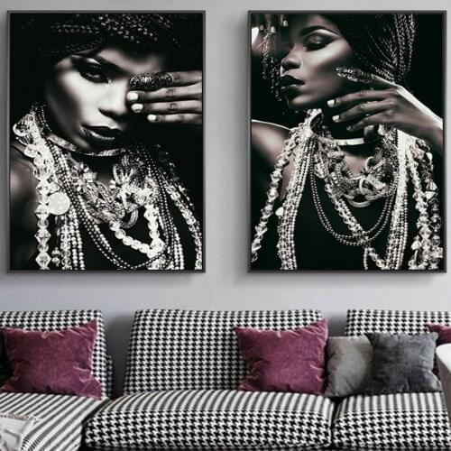 Diamond Painting Silver Makeup African Woman 2 Piece Set Animals Love 5d DIY Diamond Embroidery Sexy Girl Daimond Mosaic