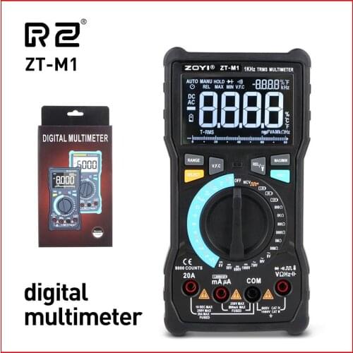 RZ Digital Multimeter Ammeter Voltmeter Resistance Frequency Backlight Meter Voltage 8000 Counts LCD Display And Backlight ZT-M1